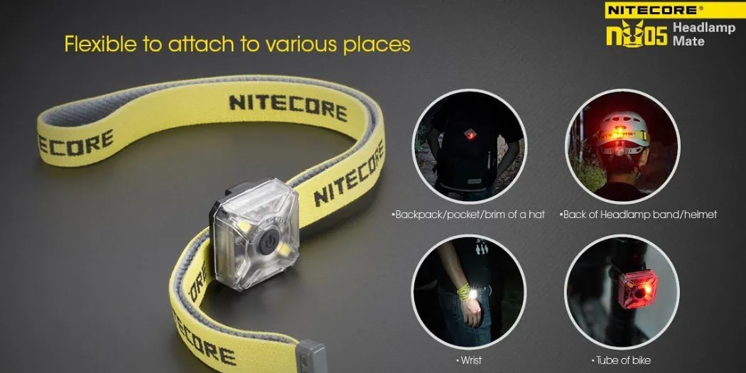 مصباح أمامي صغير Nitecore NU05 قابل لإعادة الشحن