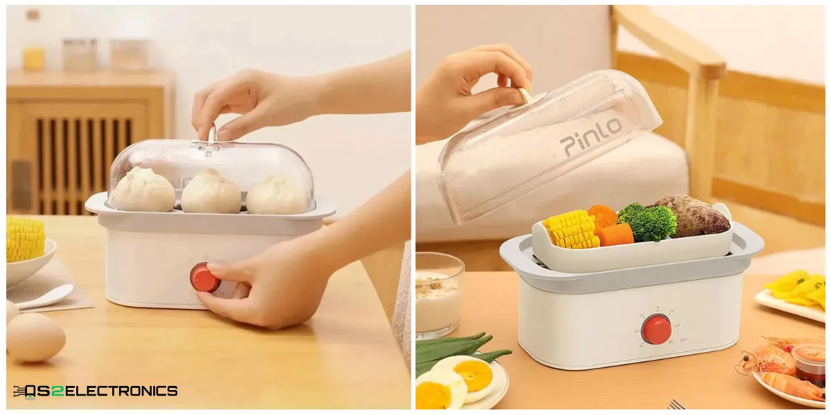 وعاء بخار كهربائي صغير من Pinlo - جهاز Momos Maker - طهي الطعام بالبخار بسرعة وبطريقة صحية