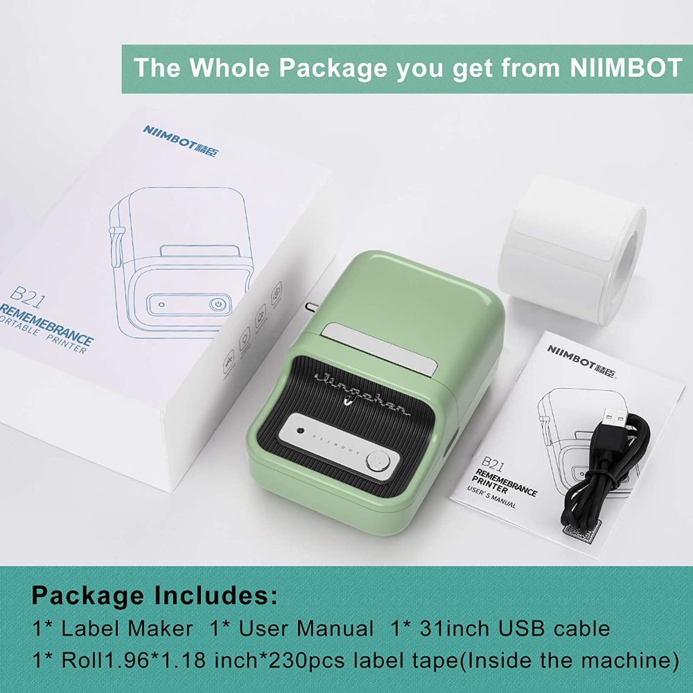 NIIMBOT B21 Label Maker, Thermal Label Printer  