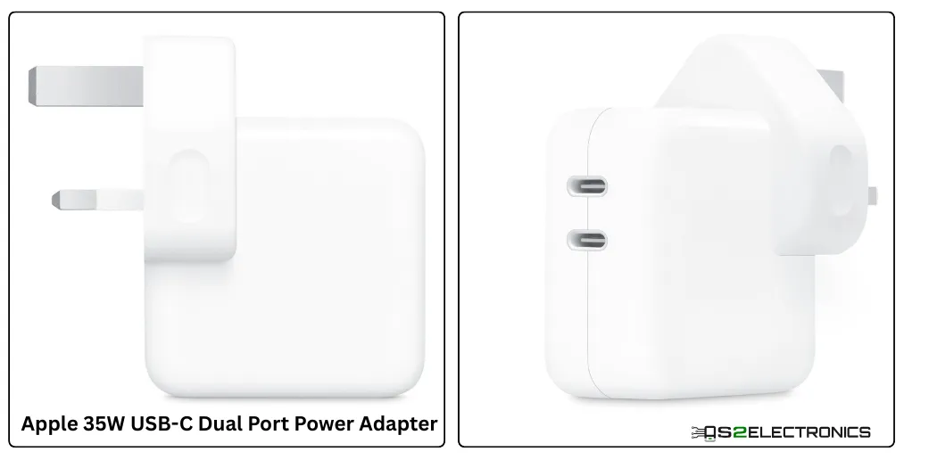 محول طاقة USB-C ثنائي المنفذ بقوة 35 وات من Apple 