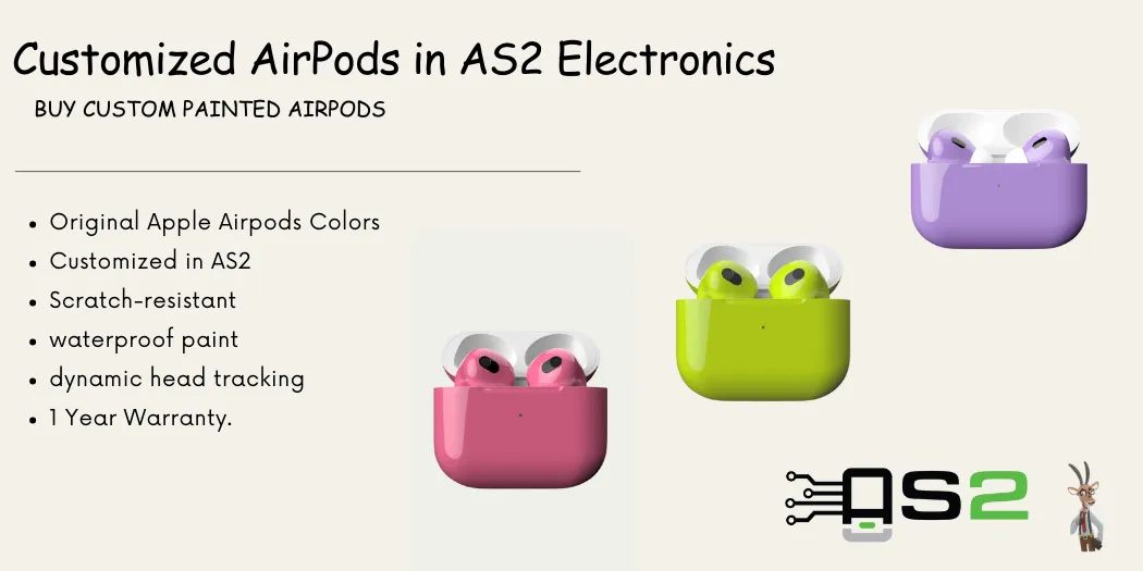 Customized AirPods in sharp color