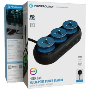 محطة طاقة متعددة المنافذ من نوع Powerology Holix GaN بقدرة 160 واط