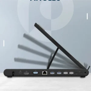 شاحن لاسلكي Powerology Pro Hub بقوة 100 واط بتقنية الشحن السريع PD ودقة 4K ومنفذ HDMI ومنفذ إيثرنت
