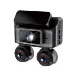 كاميرا Powerology SENTRA 2K للسيارة، كاميرا خلفية ثلاثية العدسات مع نظام تحديد المواقع العالمي (GPS)