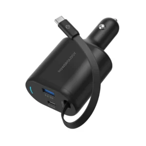Powerology Type-C Retractable Car Charger PD 20W