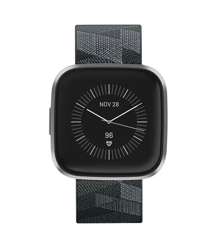 Fitbit Versa 2 Special Edition NFC Smartwatch Large Small Smoke Woven Mist Grey Aluminum