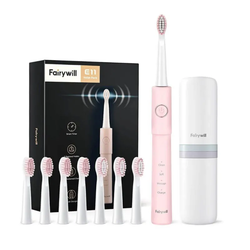 Fairywill E11 Ultra Sonic Electric Toothbrush Set