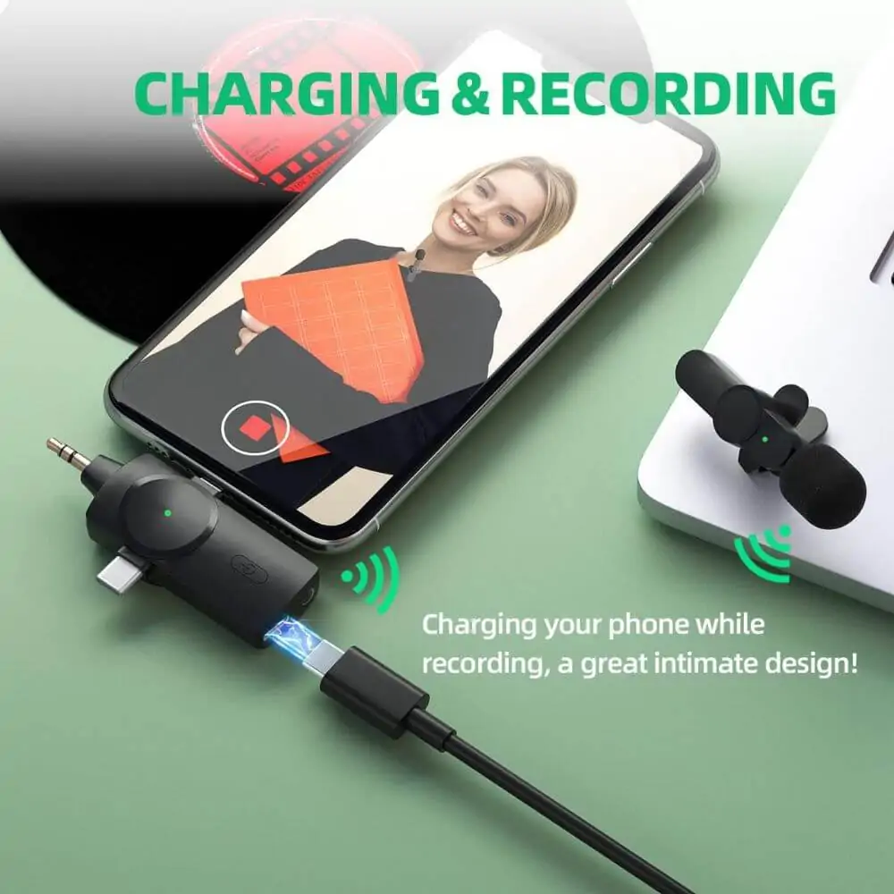 3-in-1 Wireless Lavalier Microphone Noise Reduction 7