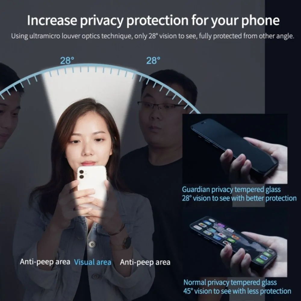 AS2 HD Anti-Spy Privacy Glass Protector for iPhone 14 Plus 6.7