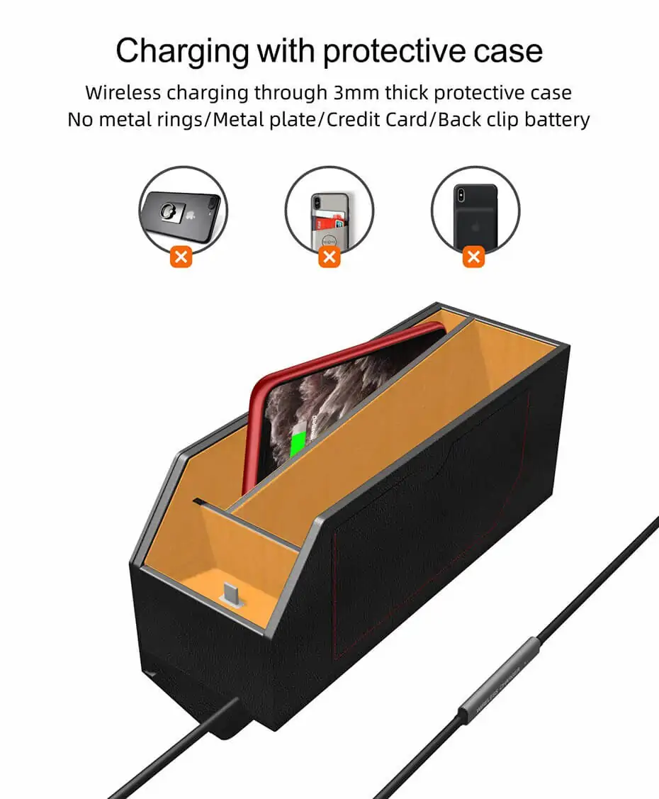 3 in 1 Wireless Charging Car Storage Box