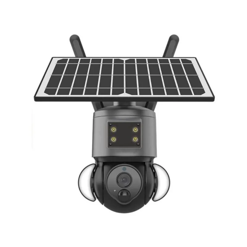 Solar Powered Battery Floodlight PTZ Camera