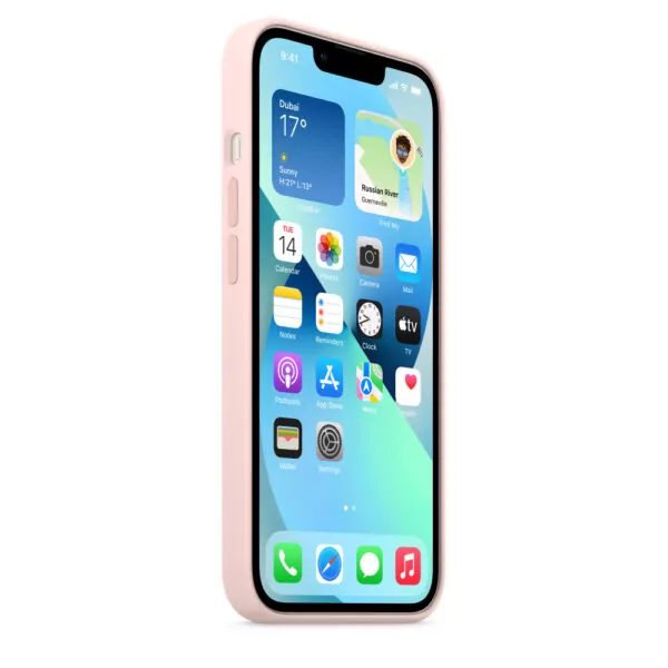 جراب سيليكون لجهاز iPhone 13 مزود بتقنية MagSafe - وردي طباشيري