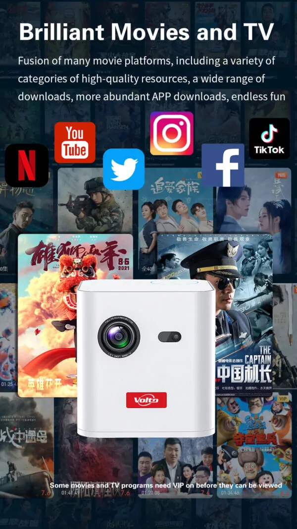 جهاز عرض صغير خارجي يعمل بالبطارية من Volto Projector Sky 010