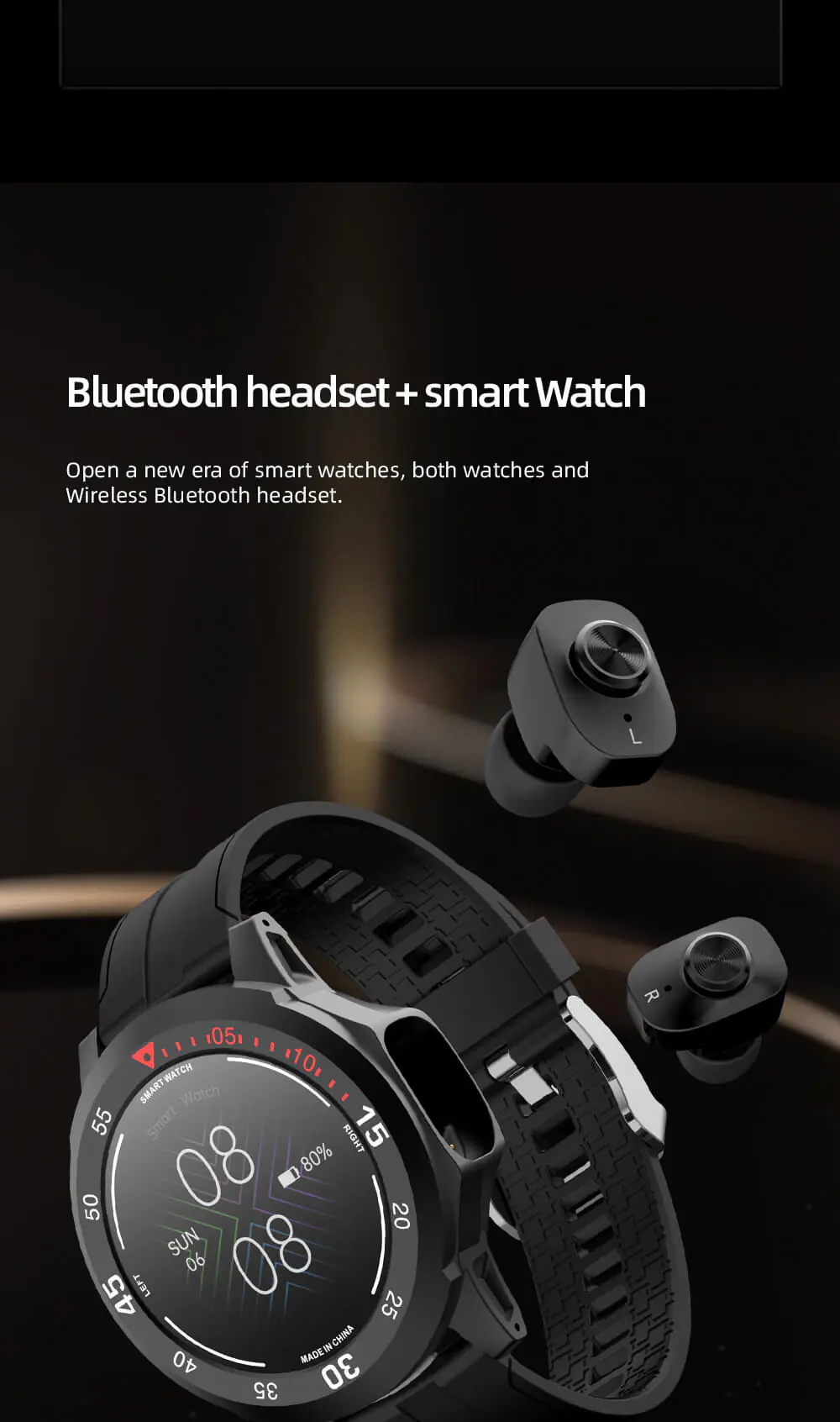 2 in 1 Smart Watch with Earbuds