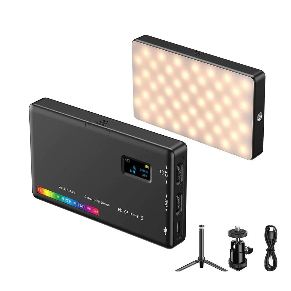 apexel-fl07-rgb-led-light-panel-vlogging-kit