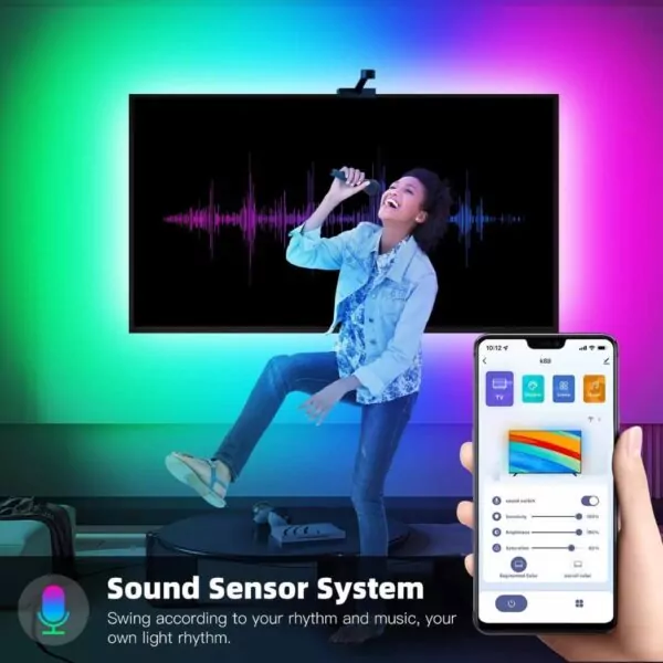 إضاءة خلفية للتلفزيون LED من Tuya-K88 مع كاميرا 3