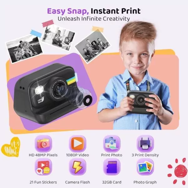 Instant Print Camera for Kids | Fun & Creative Photo Camera
