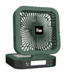 Camping Fan F915 – Portable Solar Rechargeable Camping Fan with LED Light & 120° Oscillation