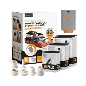 PackNest Rechargeable Travel Vacuum Storage Bag Set