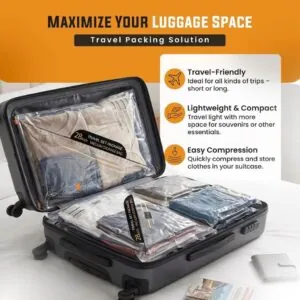 PackNest Rechargeable Travel Vacuum Storage Bag Set 4